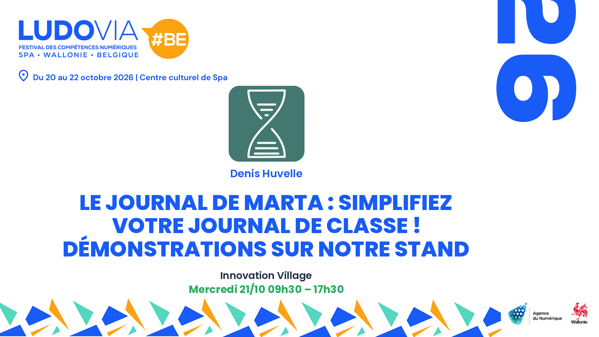 Carte de présentation : Le Journal de Marta : simplifiez votre journal de classe ! Démonstrations sur notre stand